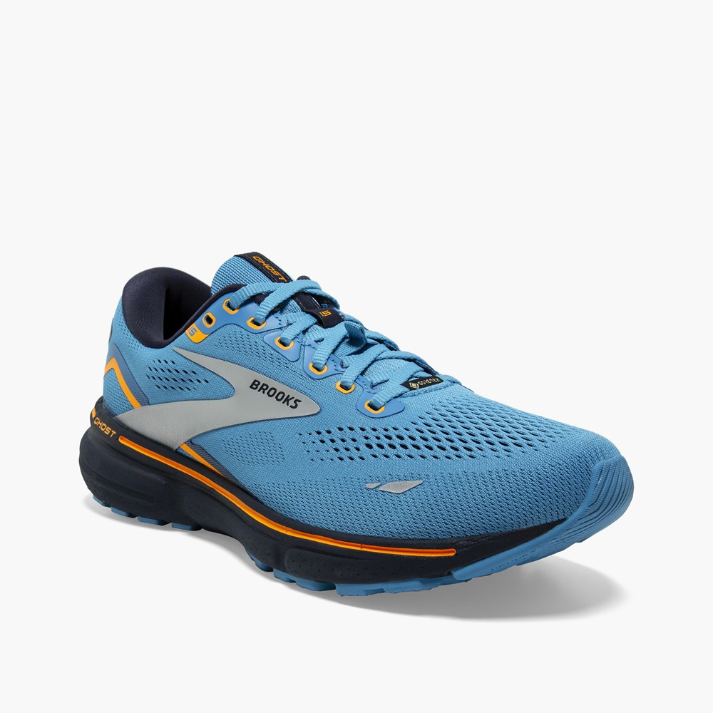 Chaussures Running Route Brooks Ghost 15 GTX Bleu Marine Grise Homme | NRX-2891443